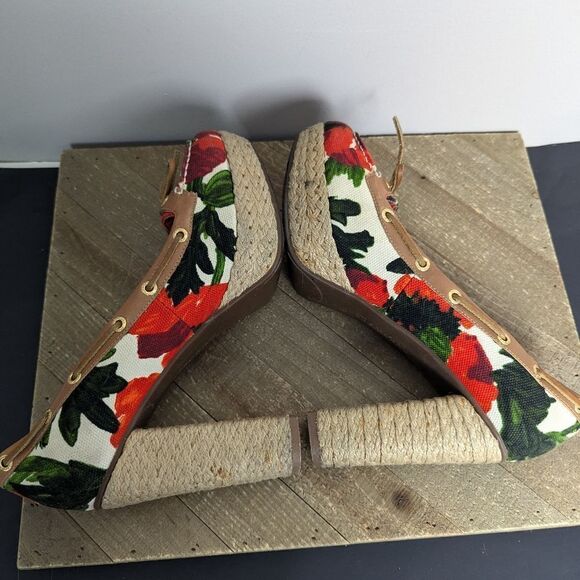 Milly for sperry floral canvas espadrille platform heels 8.5 - Picture 5 of 10
